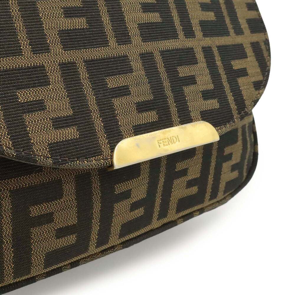 FENDI Brown Leather Zucca Pochette Shoulder Bag - Picture 10 of 10